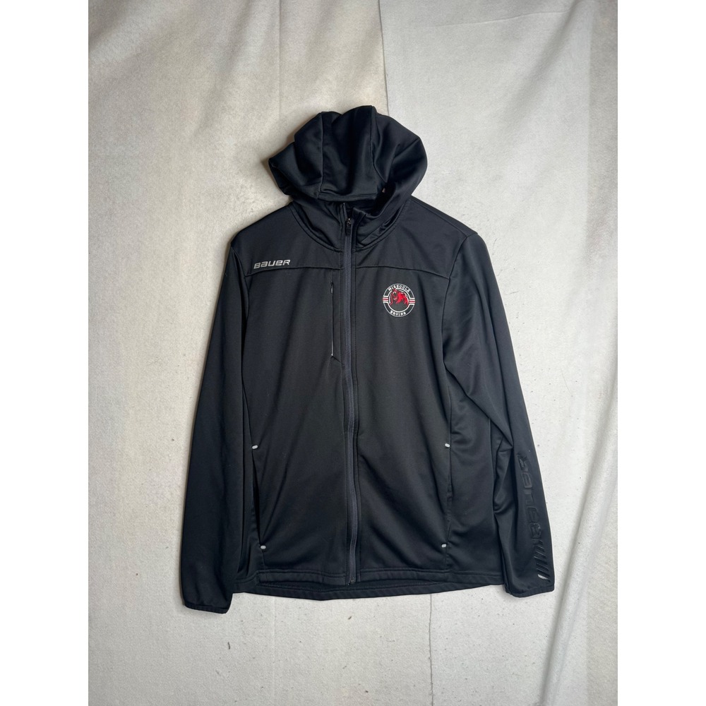 Bauer Team Missoula Bruins Full Zip Hooded Jacket Mens M Black Hockey Softshell